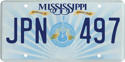 MS license plate JPN497