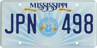 MS license plate JPN498