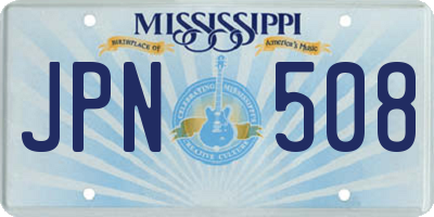 MS license plate JPN508