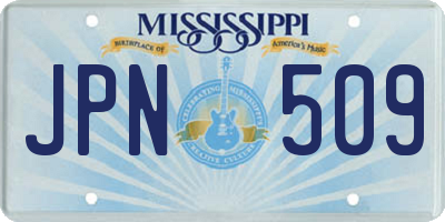 MS license plate JPN509