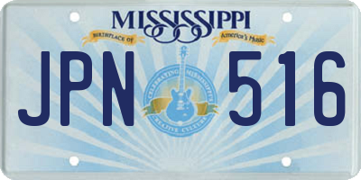 MS license plate JPN516