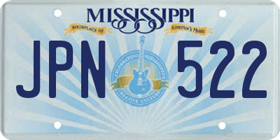 MS license plate JPN522