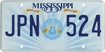 MS license plate JPN524