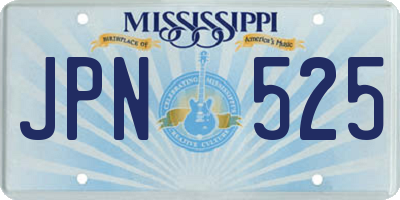 MS license plate JPN525