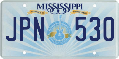MS license plate JPN530
