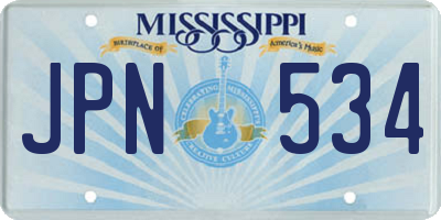 MS license plate JPN534