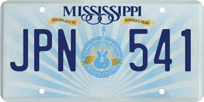 MS license plate JPN541