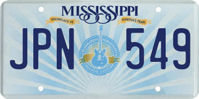MS license plate JPN549
