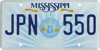 MS license plate JPN550