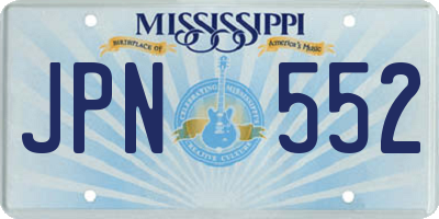 MS license plate JPN552