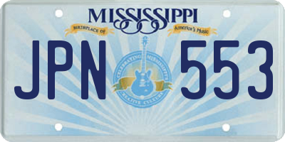 MS license plate JPN553