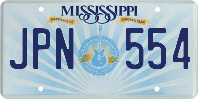 MS license plate JPN554