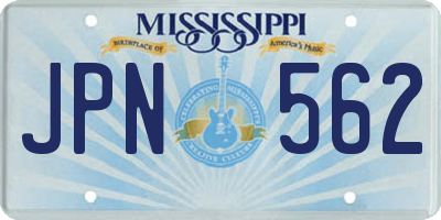 MS license plate JPN562