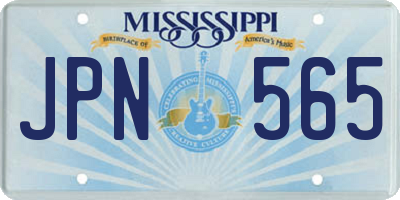 MS license plate JPN565