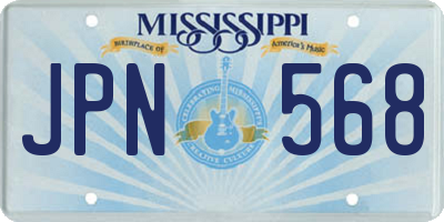 MS license plate JPN568
