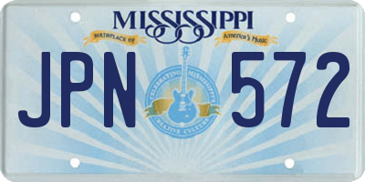 MS license plate JPN572