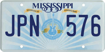 MS license plate JPN576