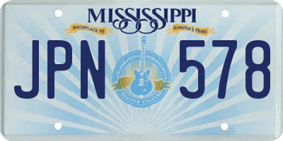 MS license plate JPN578