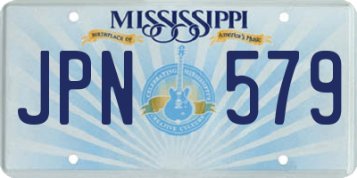 MS license plate JPN579