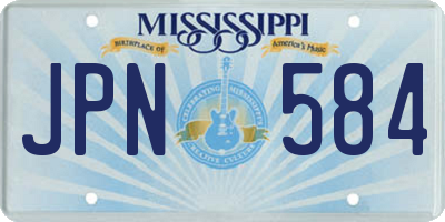 MS license plate JPN584