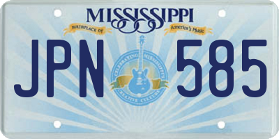 MS license plate JPN585