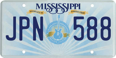 MS license plate JPN588
