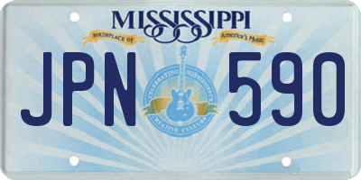MS license plate JPN590