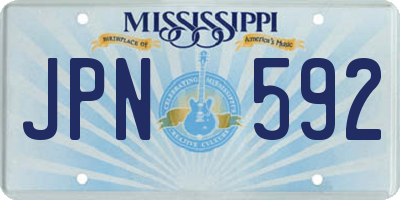 MS license plate JPN592