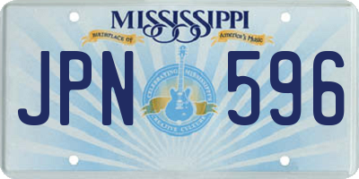 MS license plate JPN596