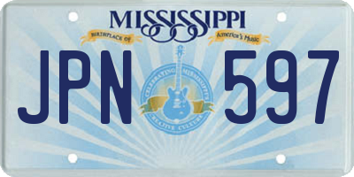 MS license plate JPN597