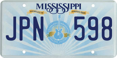 MS license plate JPN598