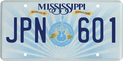 MS license plate JPN601