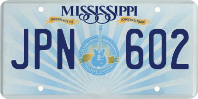 MS license plate JPN602
