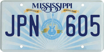 MS license plate JPN605