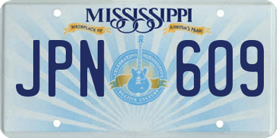 MS license plate JPN609
