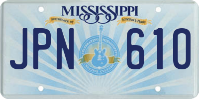 MS license plate JPN610