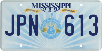 MS license plate JPN613