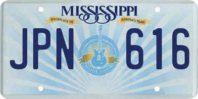 MS license plate JPN616