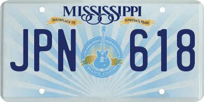 MS license plate JPN618