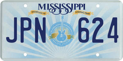 MS license plate JPN624