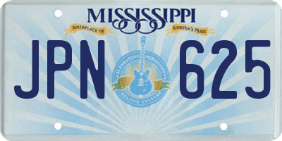 MS license plate JPN625