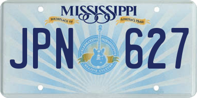 MS license plate JPN627