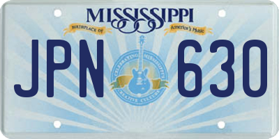 MS license plate JPN630