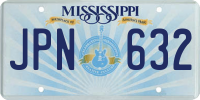 MS license plate JPN632