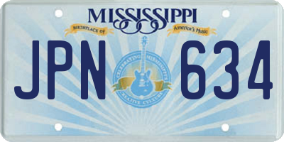 MS license plate JPN634