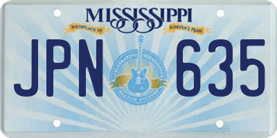 MS license plate JPN635