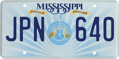 MS license plate JPN640