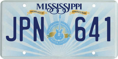 MS license plate JPN641