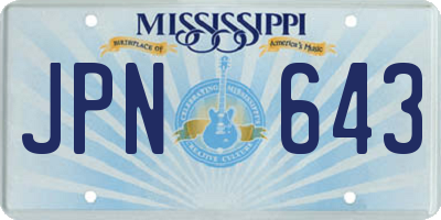MS license plate JPN643