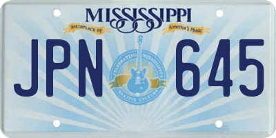 MS license plate JPN645